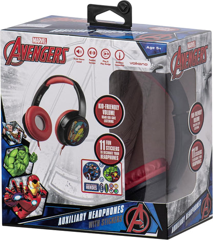 Marvel Avengers Aux Headphone with Stickers Padded & Swivel Earcups